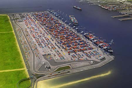 Artist rendition of the new port complex when once the Craney Island Eastward Expansion project is complete. 