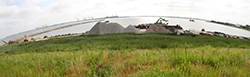 Fossilized shell is being stored at the Craney Island Dredged Material Management area to be used for six reefs tied the Craney Island Eastward Expansion Project.